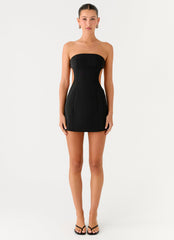 Antalya Strapless Mini Dress - Black