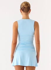 Cherry Sky Mini Dress - Blue