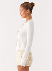Crush Knit Top - White