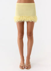 Elyssa Knit Mini Skirt - Lemon