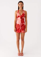 Heavy Hearted Mini Dress - Sicily Sunsets Print
