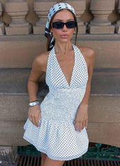 Holden Mini Dress - White Polkadot