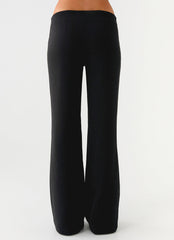 Houston Tie Front Pants - Black