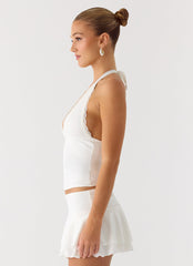Illuminate Halter Top - White