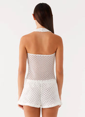 Imaan Halter Top - White