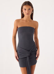 Jiliana Strapless Mini Dress - Charcoal