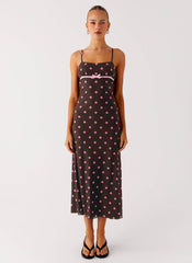 Latto Midi Dress - Chocolate Strawberry Dot