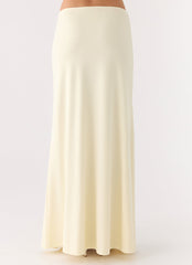 Like A Flower Maxi Skirt - Lemon Yellow