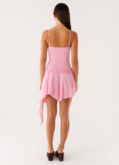 Lino Mini Dress - Baby Pink