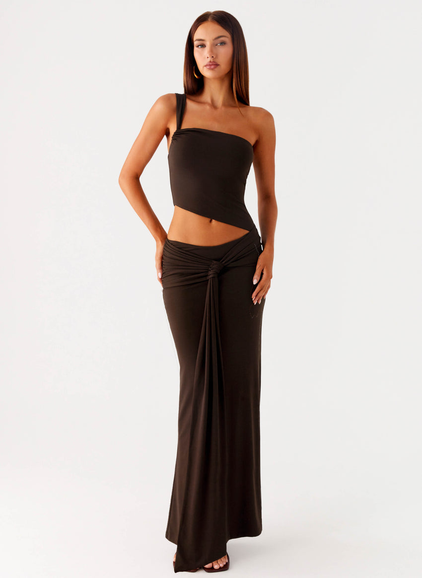 Luara Cut Out Maxi Dress - Chocolate