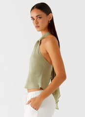 Maddox Scarf Top - Sage