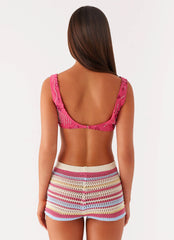 Mercer Sequin Bralette - Fuchsia