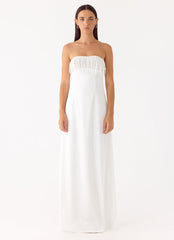 Miftie Beaded Sequin Maxi Dress - White