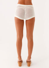 Molly Crochet Mini Shorts - Ivory