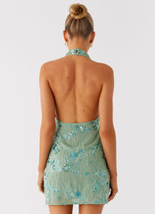 Monet Beaded Mini Dress - Mint
