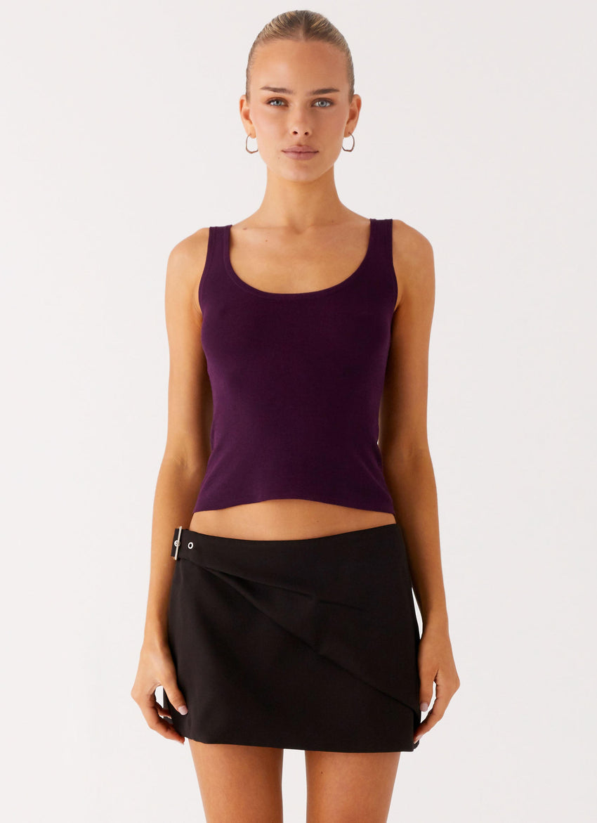 No Signal Knit Top - Plum