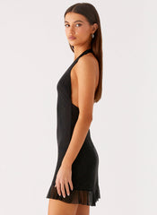 Odrella Sequin Mini Dress - Black