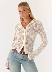 Orellia Long Sleeve Top - Ivory