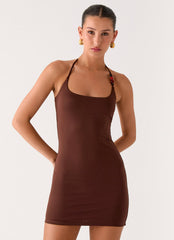 Palm Beach Mini Dress - Chocolate