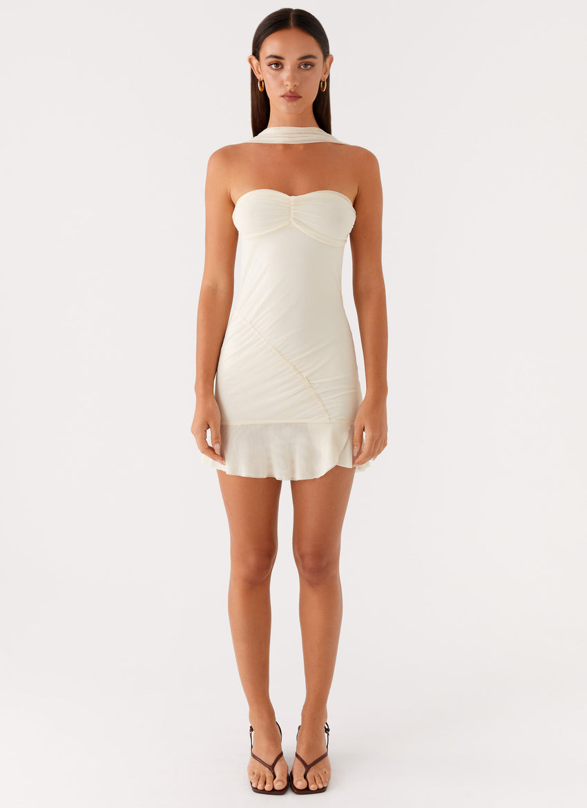 Pari Open Back Mini Dress - Ivory
