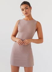 Cosmic Chic Mini Dress - Latte
