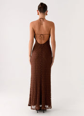 Promise Me Lace Maxi Dress - Chocolate