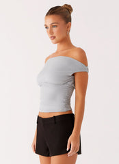 Reva Off Shoulder Top - Grey