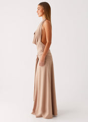 Rowan Ray Cowl Maxi Dress - Light Taupe