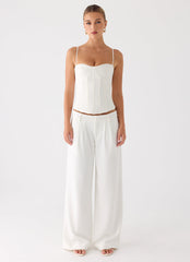 Samuel Low Rise Suiting Pants - White