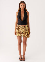 Tiassa Asymmetrical Mini Skirt - Laguna Print