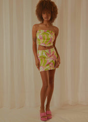 Living in the 90s Bustier Top - Retro Swirl